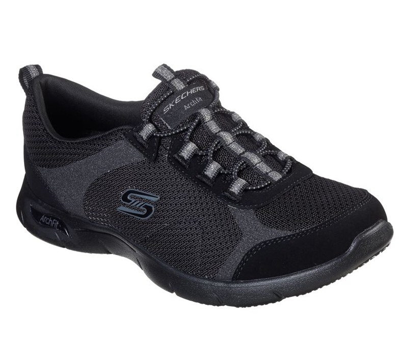 Skechers Arch Fit Refine - Her Best - Womens Casual Shoes Black [AU-SU6892]